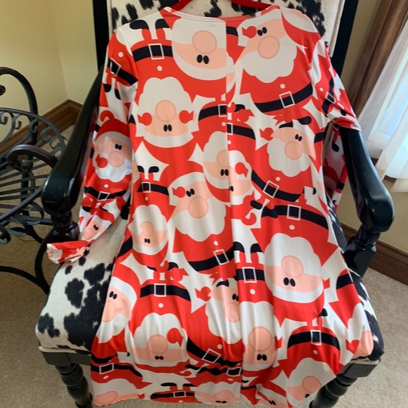 LADIES 🎅 SANTAS PRINT DRESS SIZE LARGE NWOT - Picture 3 of 11